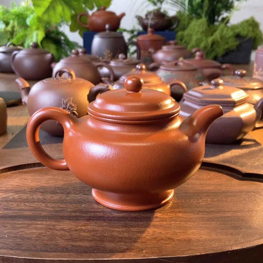 茶壶紫砂朱泥掇只壶300cc