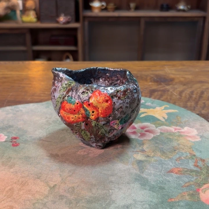 柴烧纯手工手绘陶瓷