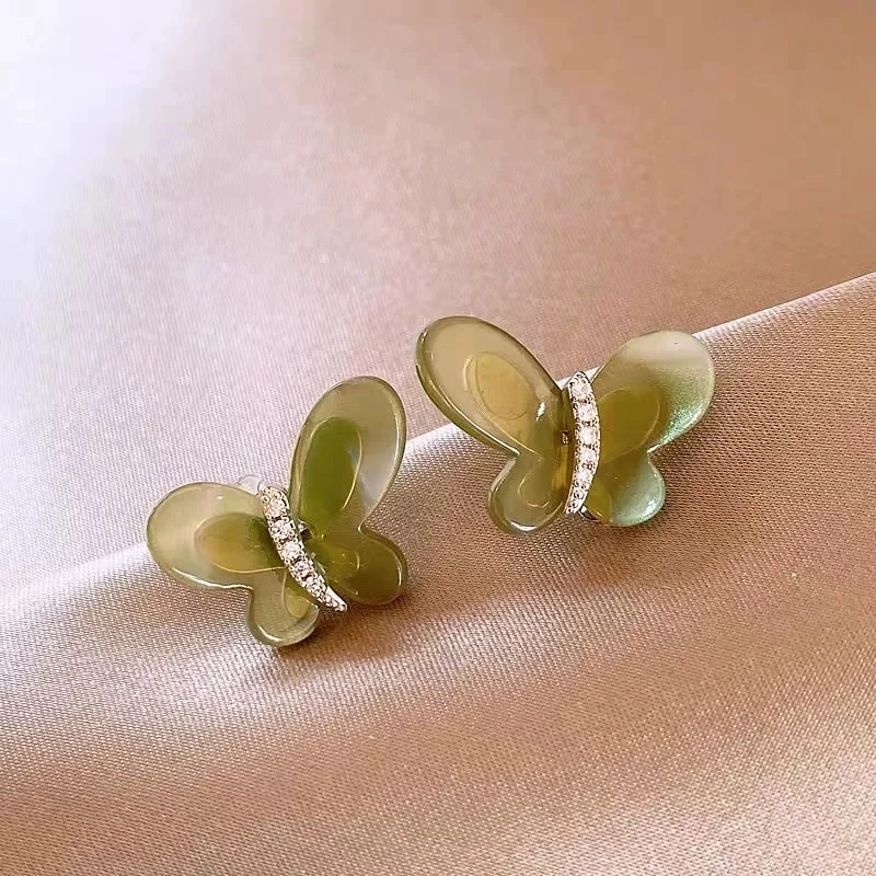 铜合金耳饰 {绿野仙踪}蝴蝶耳钉春夏森系小清新耳环2648