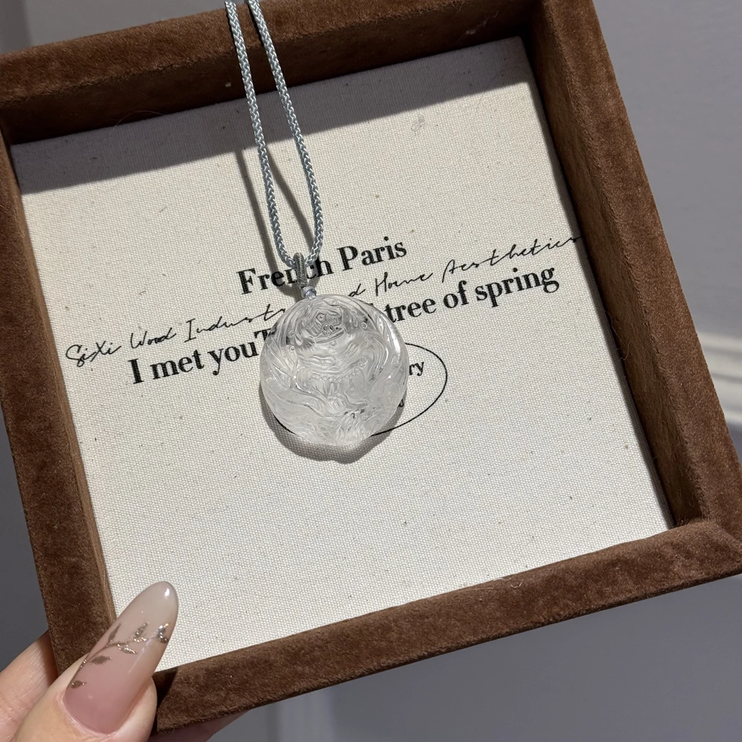 凤凰狐天然白水晶吊坠