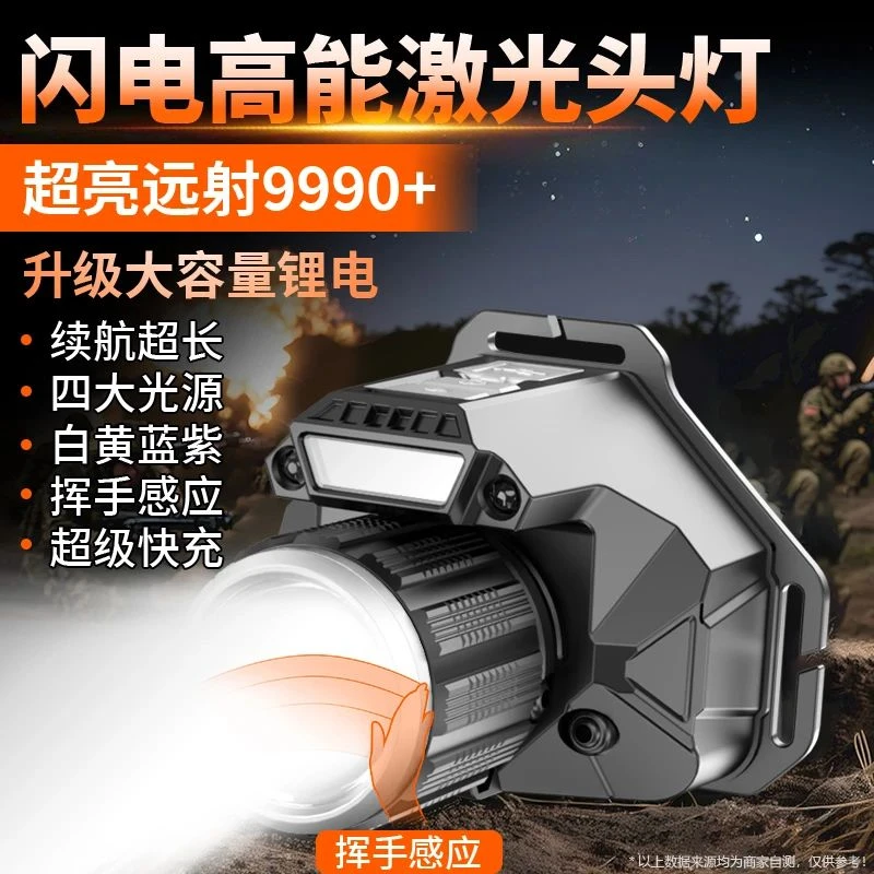 强光可充电超长续航专用四色光源户外钓鱼抓蝎子户外强光头灯