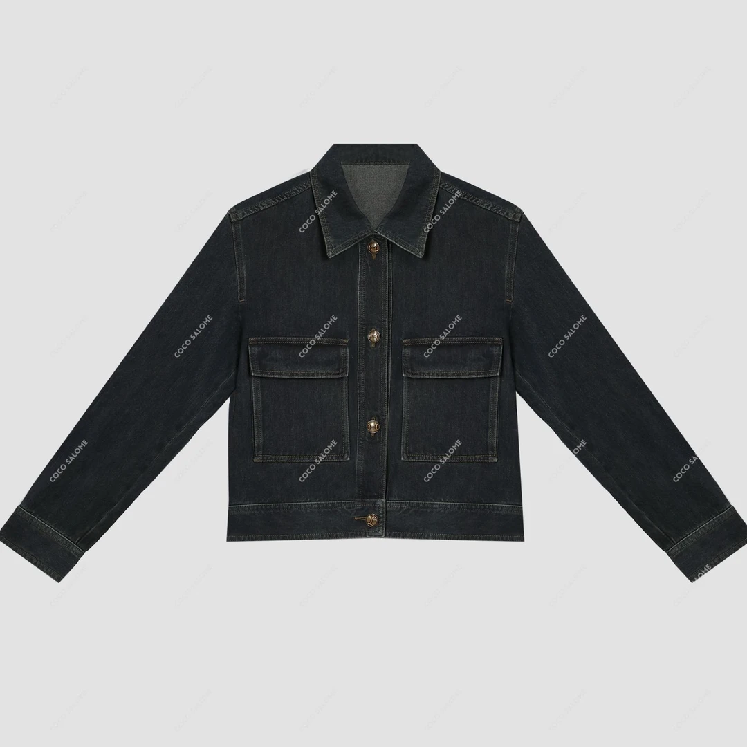 DAI【丹尼斯】100棉时尚立体口袋翻领轻奢牛仔外套BL-X71973