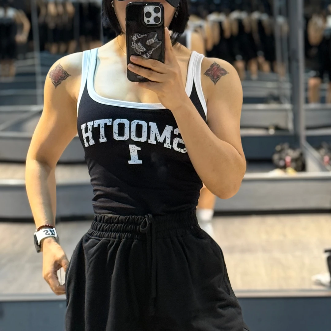 【SMOOTH ONE】带杯垫极简风修身型百搭背心吊带瑜伽修身外穿夏季