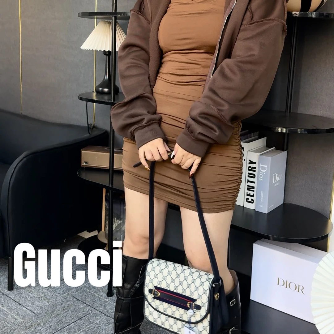 修复品619147/GUCCI/古驰马衔扣盒子包