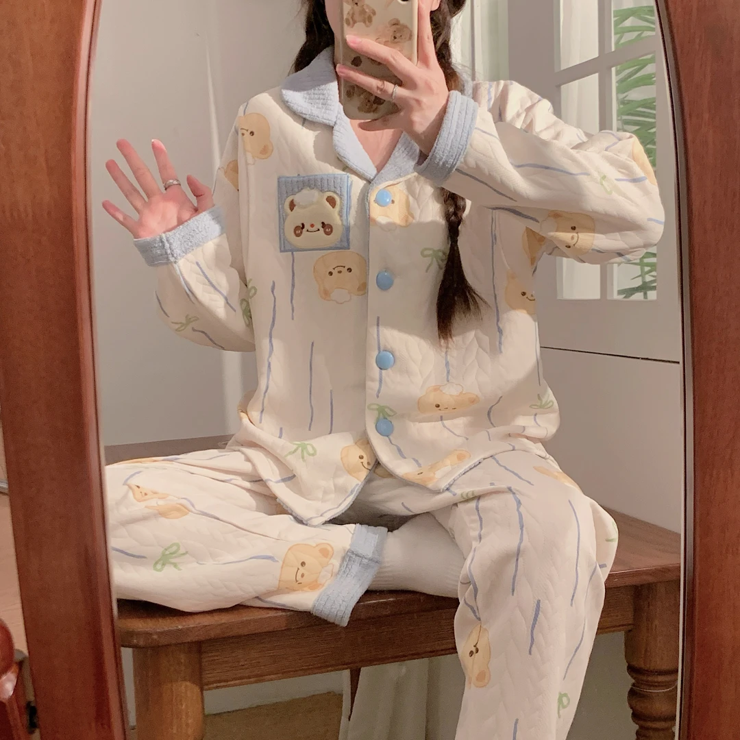 【秋冬空气棉】月子服喂奶孕妇哺乳睡衣产妇大码保暖服孕妇家居服