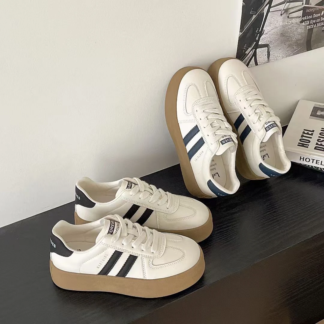 2025左右脚新款好看舒服洋气大气时尚百搭德训鞋