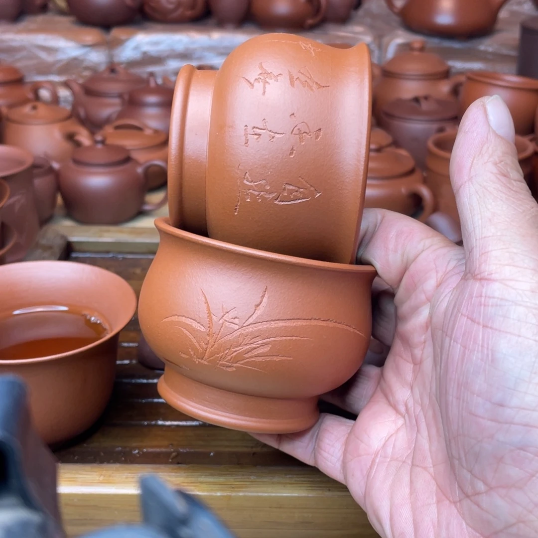 紫砂茶壶原矿赵庄朱泥微微微瑕手刻