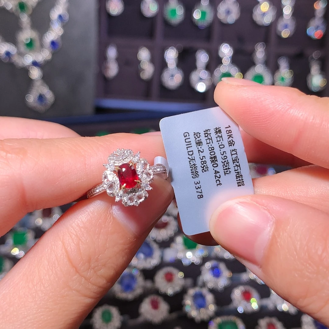 【闪购商品】红宝石戒指18K金镶嵌