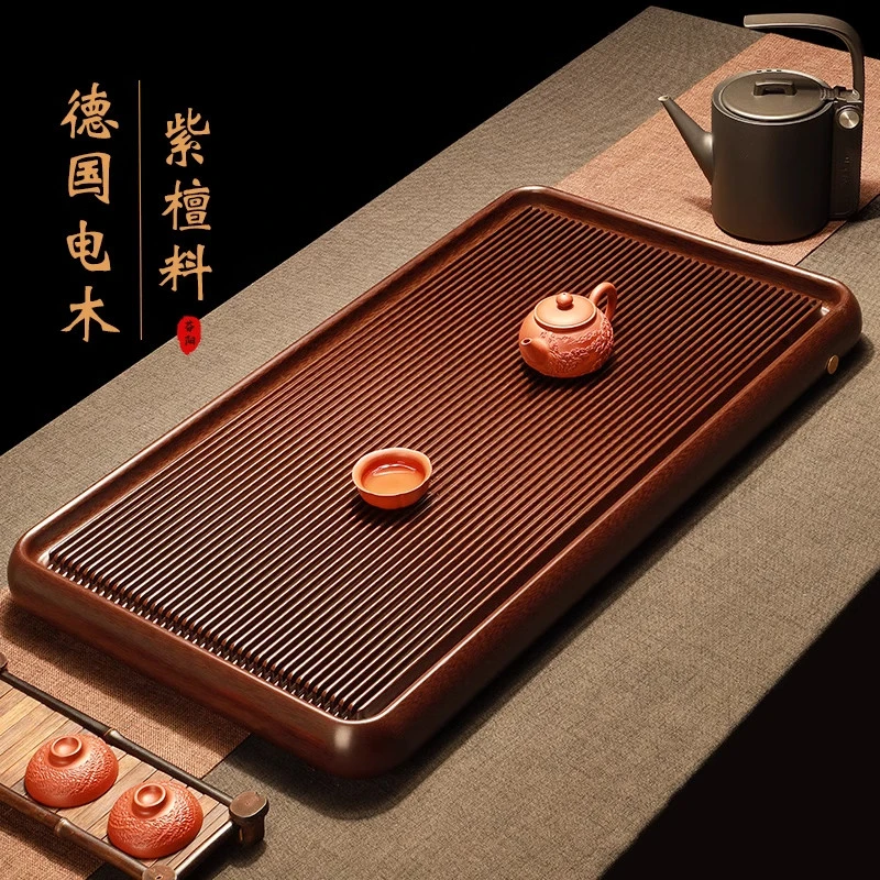 德国紫檀料电木茶盘加厚高档家用客厅办公室新款排水茶海托高密度