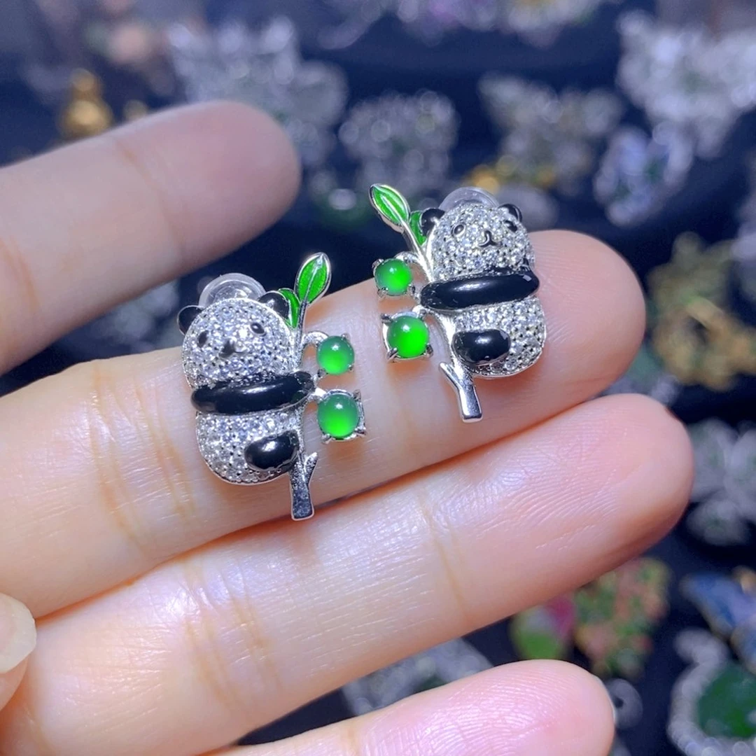 翡翠银S925镶嵌吊坠(不含链)天然翡翠