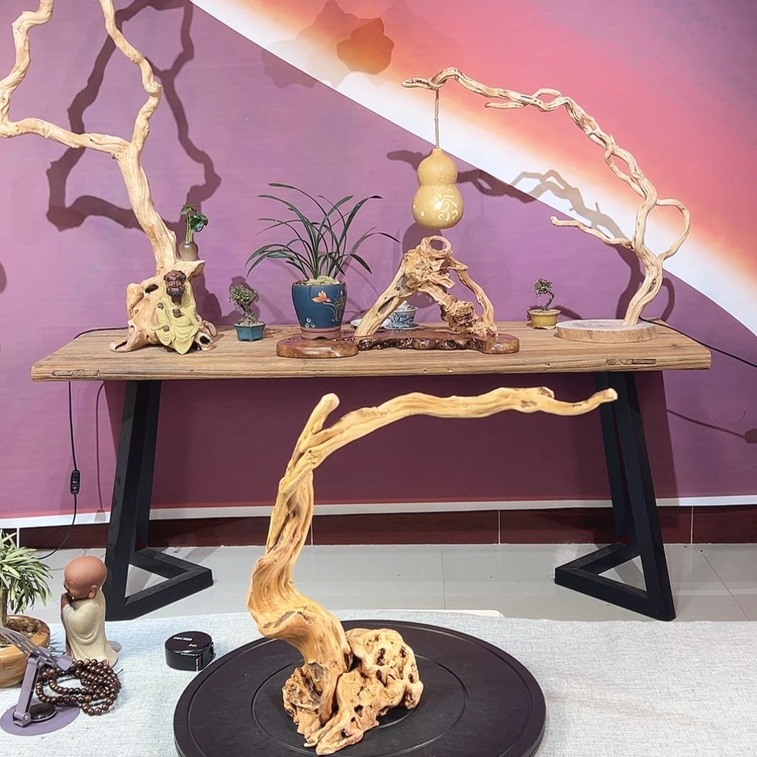 紫***1木天然根艺摆件灯架