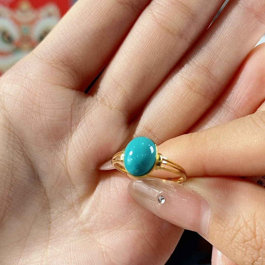 绿松石18K金镶嵌珠宝奇石