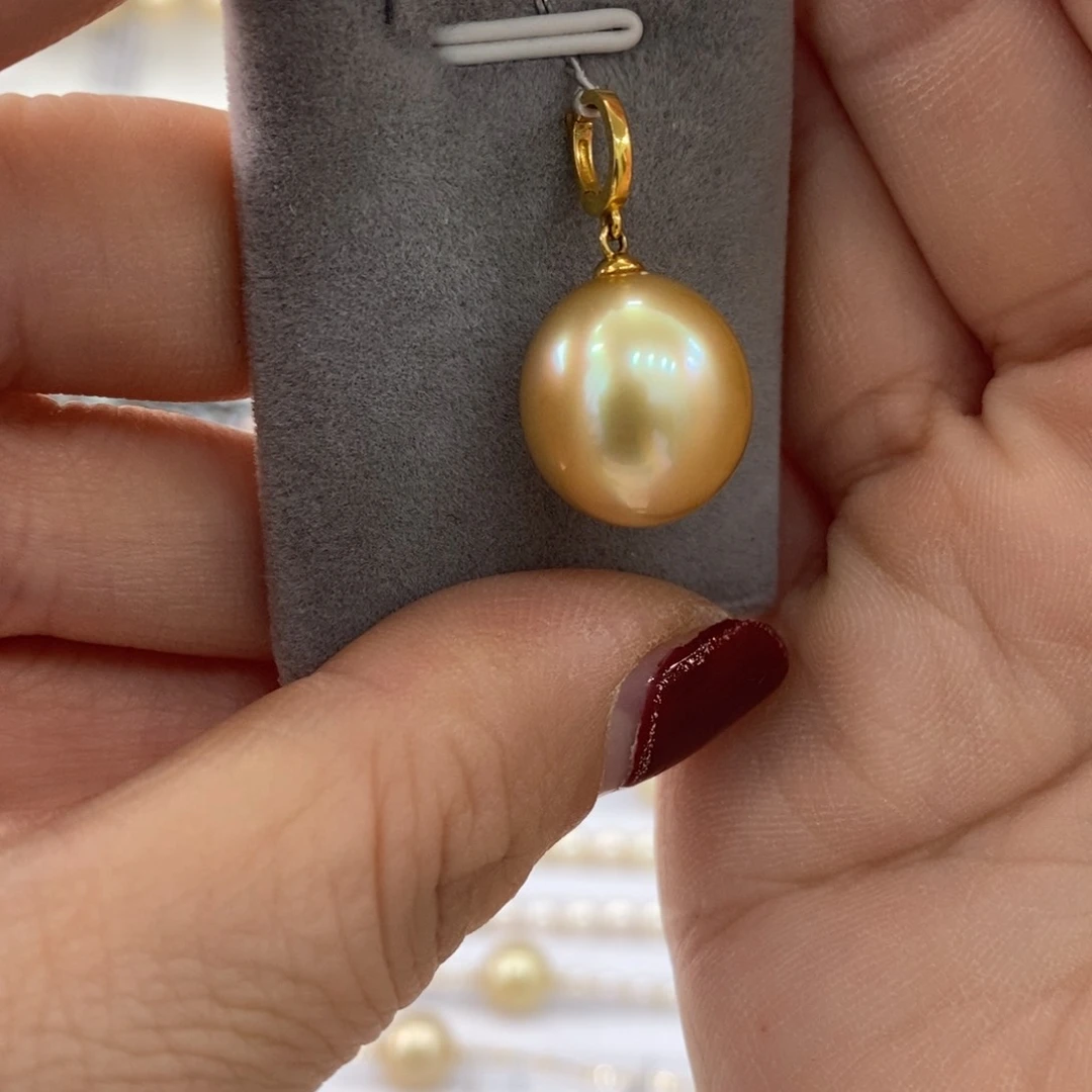 海水珍珠颈饰18K金镶嵌13-14m m