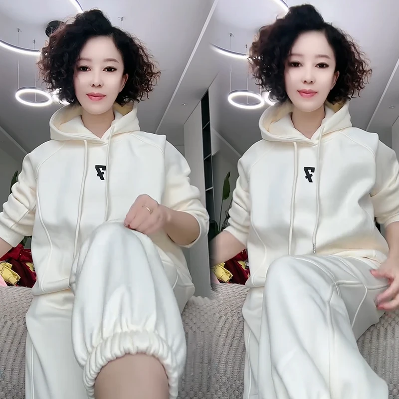 2025秋冬新款时尚显瘦气质网红高档套装女高级百搭宽松大码两件套