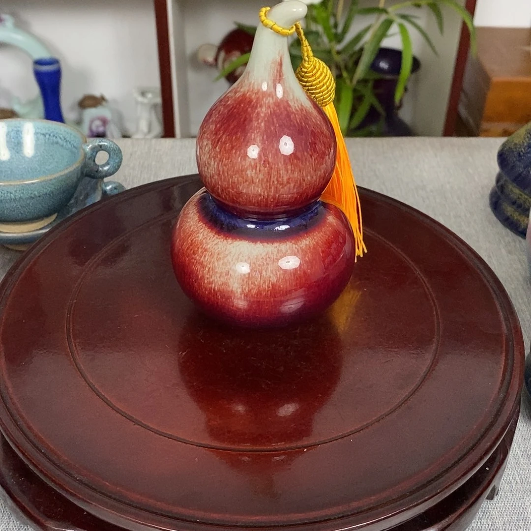 摆件钧瓷手把件葫芦高温窑变