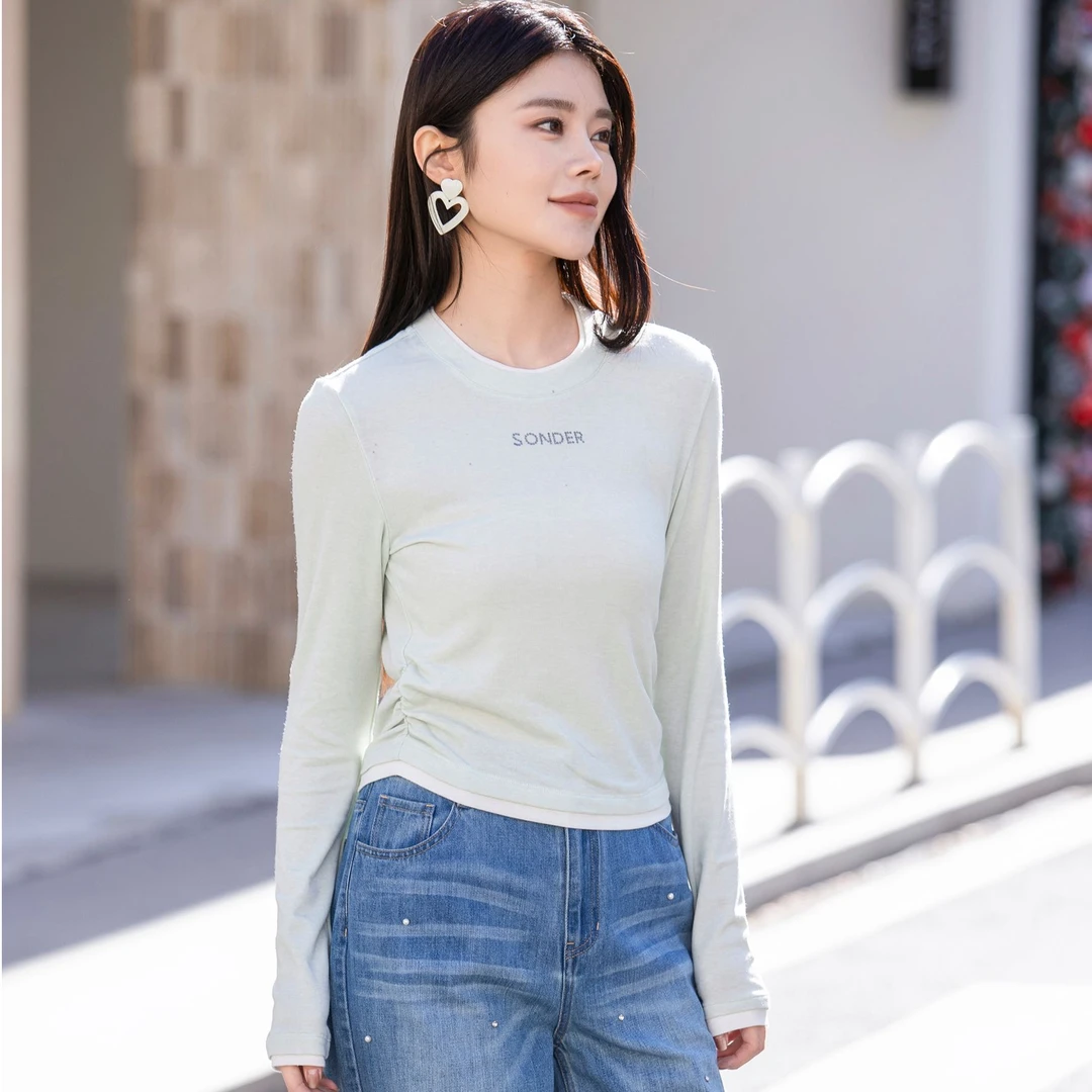 2025春季新款假两件针织衫