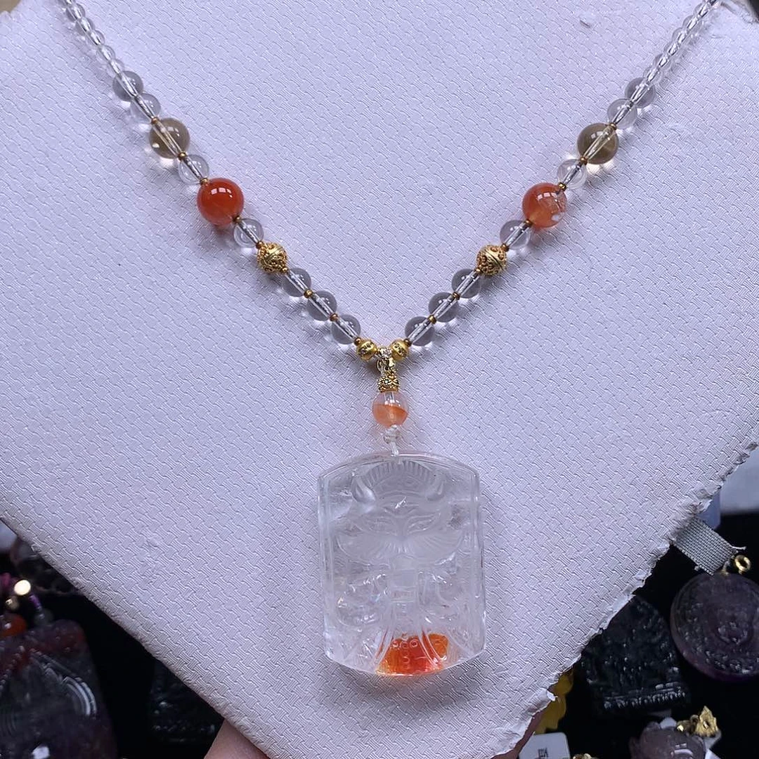 未镶嵌水晶吊坠(赠链)锦鲤胶花白幽灵共生南天将军狐套链