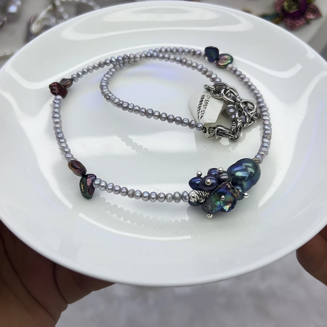 淡水珍珠耳饰银S925镶嵌