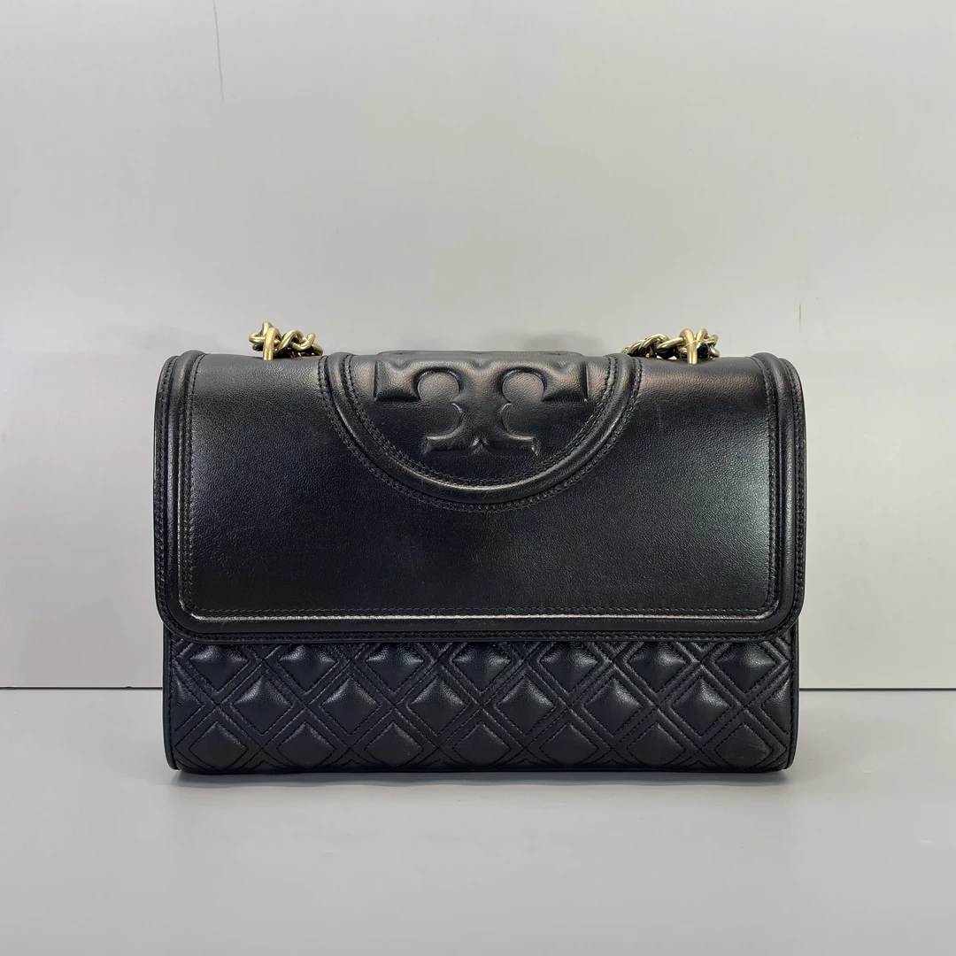 90新 TORY BURCH/汤丽柏琦 小林/fleming链条包27*18*8cmB030307