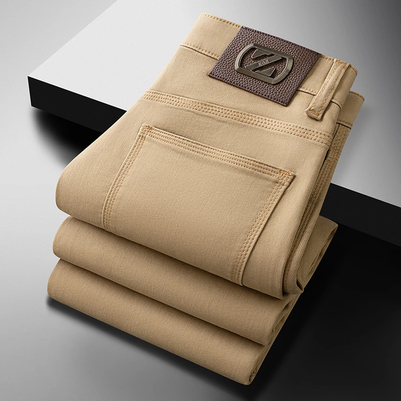 【臣吾】高端商务牛仔裤秋季新款弹力欧版轻奢修身小直筒百搭长裤男