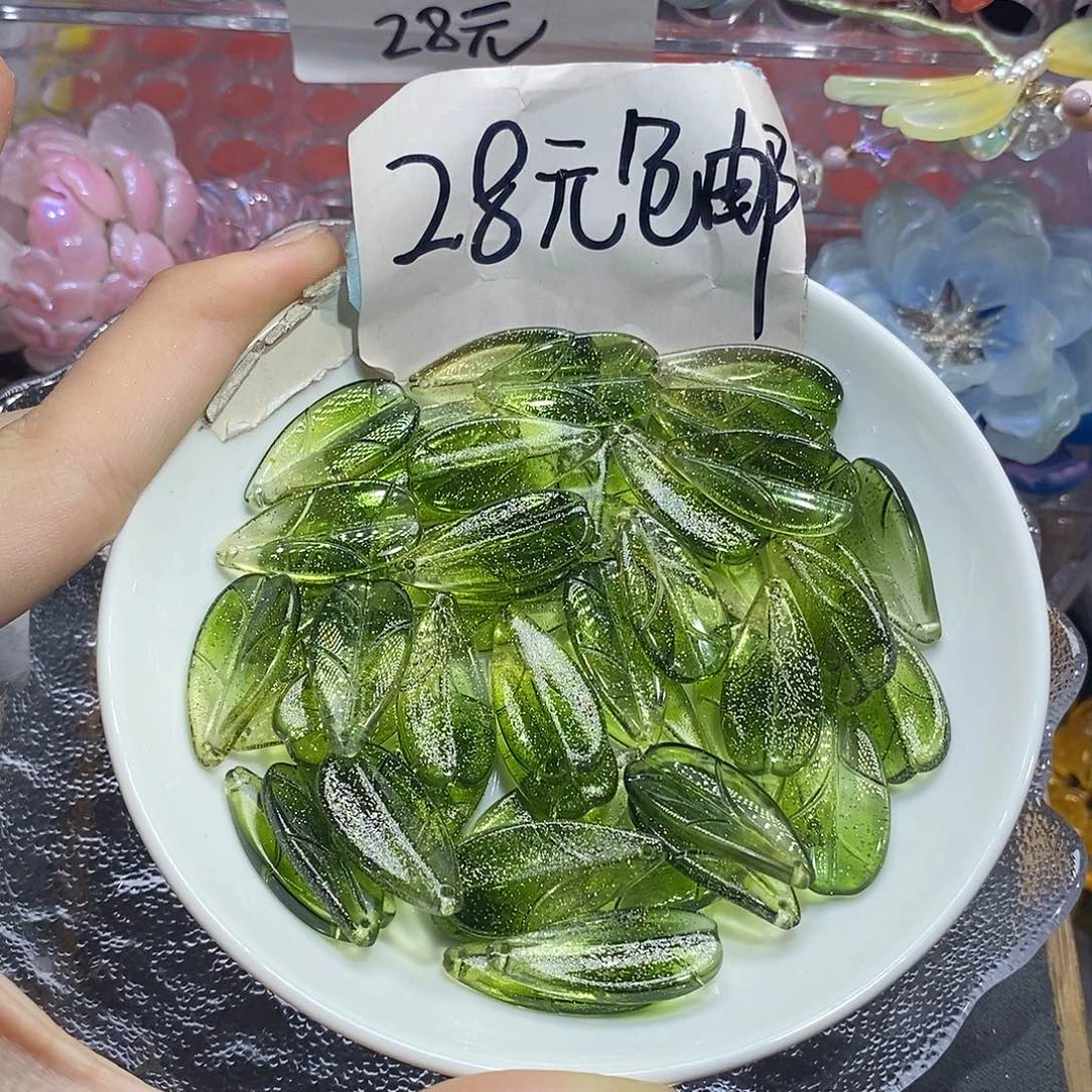 78彩金山桃叶50颗玻璃材质