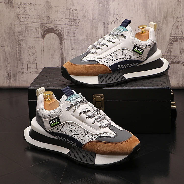 Louis Fordea/路易弗狄运动鞋男士百搭轻奢男款绑带老爹运动鞋