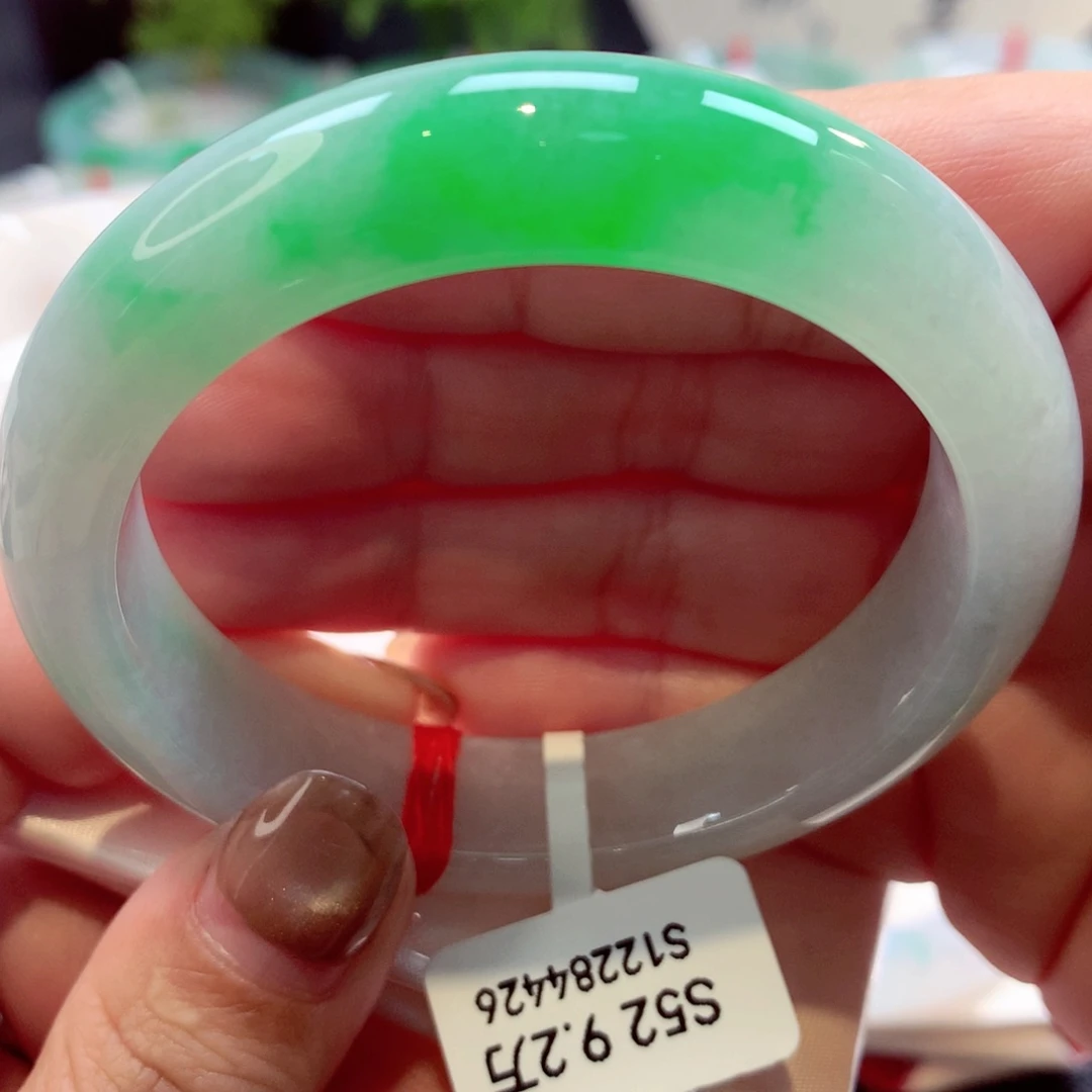 未镶嵌手镯翡翠上新白底青推荐8号11