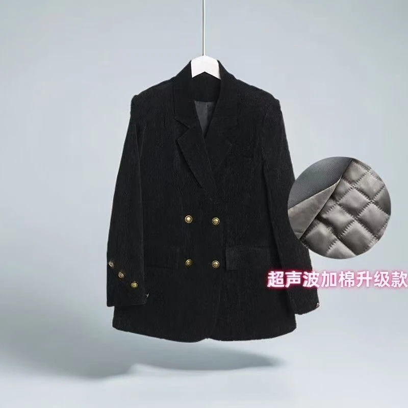 （小个子定制）雪尼尔大衣2025年秋季新款西装外套女美拉德设计感