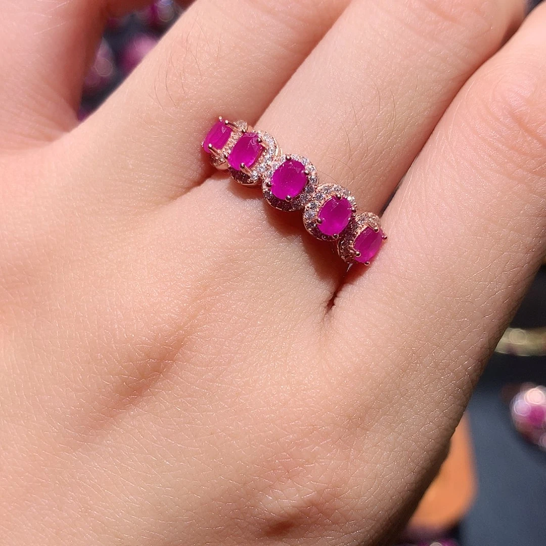 银S925镶嵌红宝石戒指