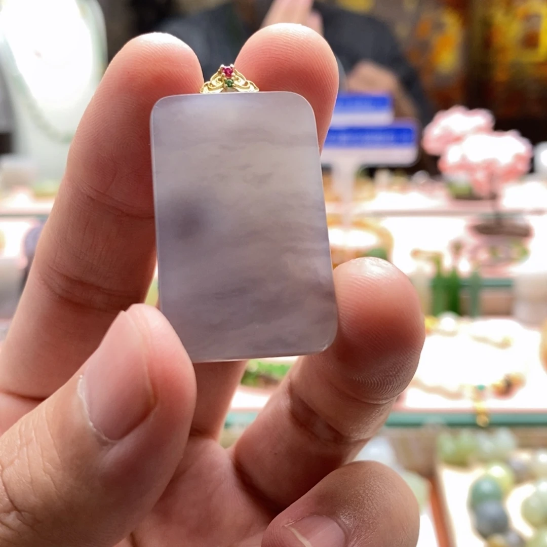 和田玉银S925镶嵌吊坠(不含链)