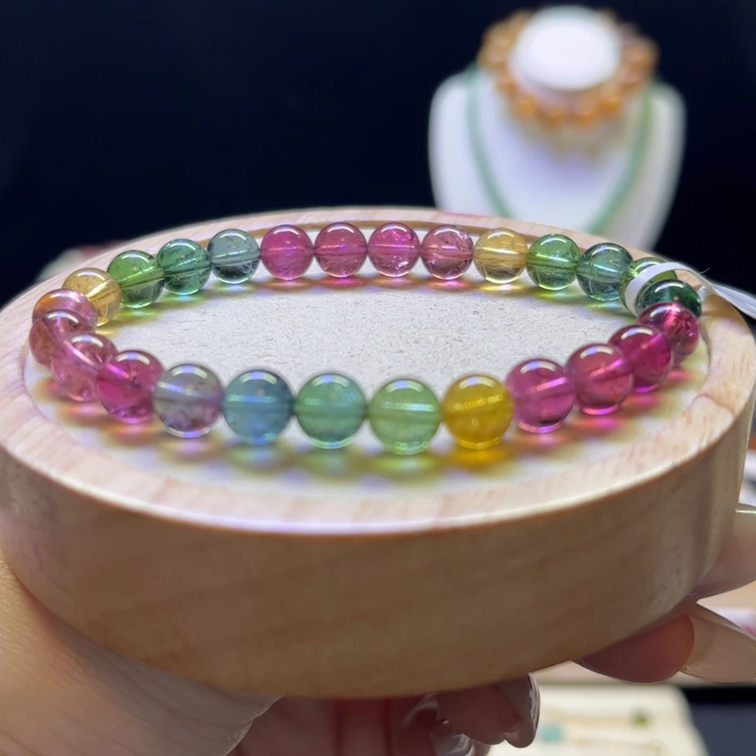 未镶嵌手链碧玺彩虹7.4mm