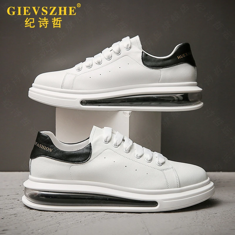 纪诗哲休闲鞋子男款百搭透气男鞋新款高档轻奢厚底增高气垫板鞋