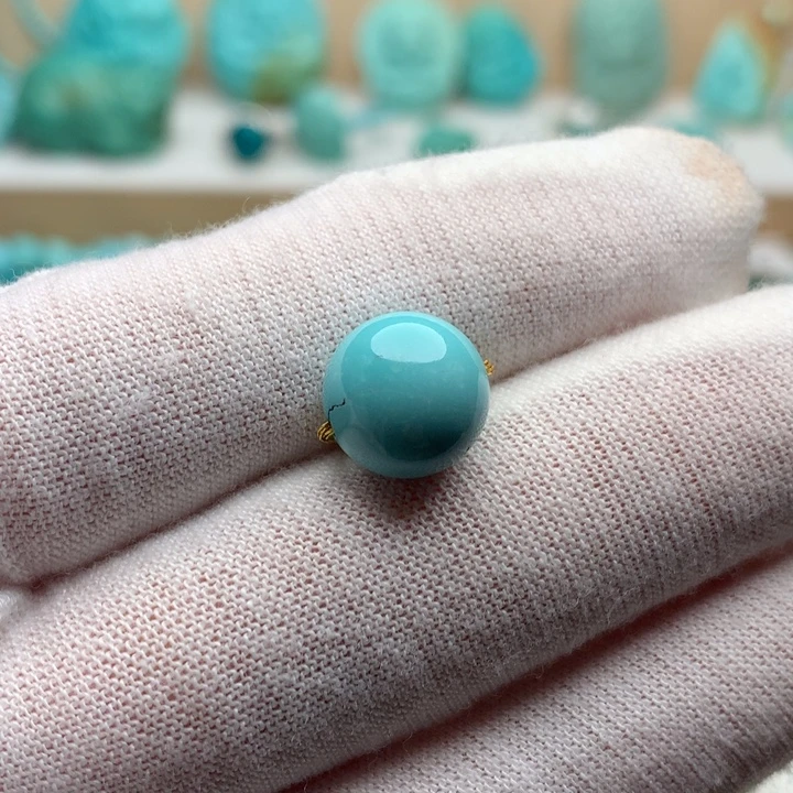 绿松石未镶嵌珠宝奇石10.6mm