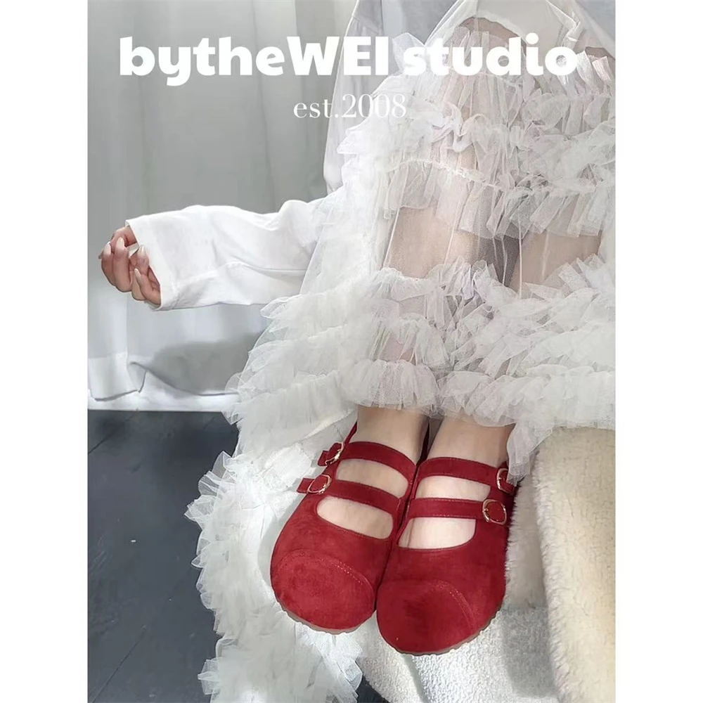bytheWEI【烂番茄玛丽珍】内增高版～显脚小玛丽珍鞋勃肯软底单鞋女