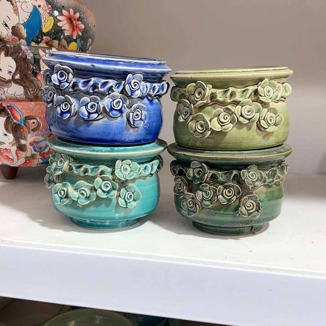 紫砂花盆小*子手工花盆默认微瑕