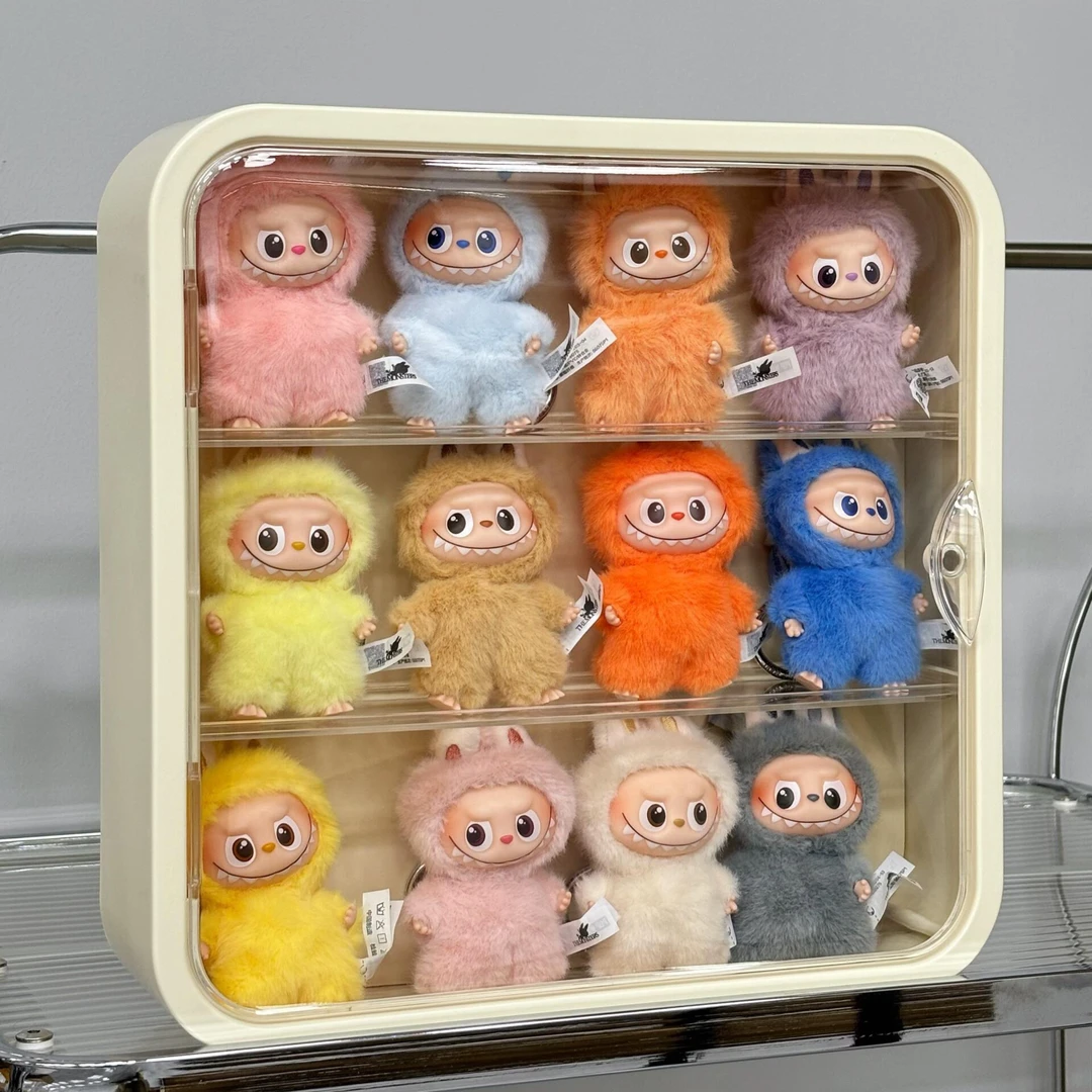 壁挂labubu心底密码搪胶收纳盒大容量展示柜娃娃防尘玩具