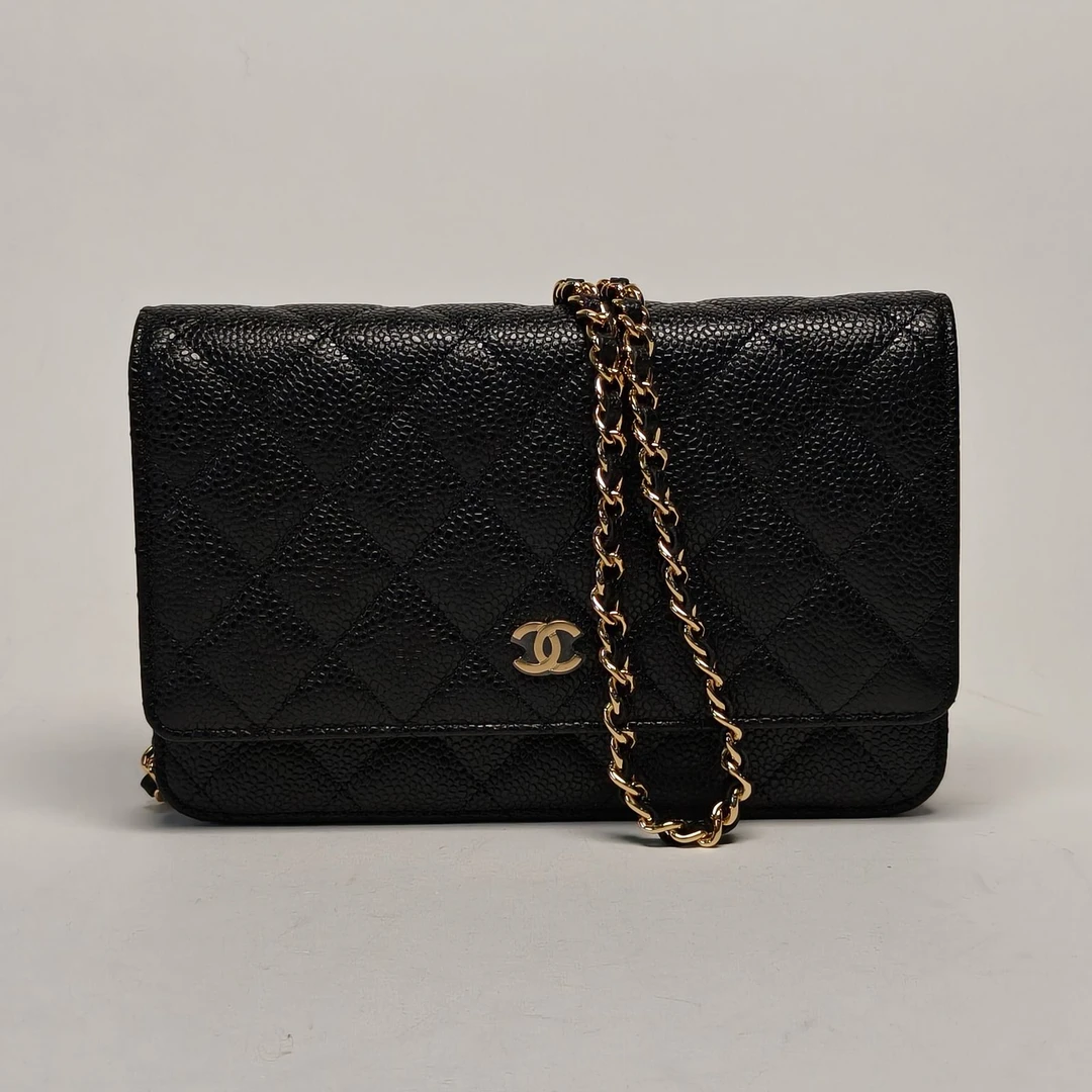 未使用 Chanel/香奈儿 小花柳 CF WOC 19cm 黑色 30开 金扣