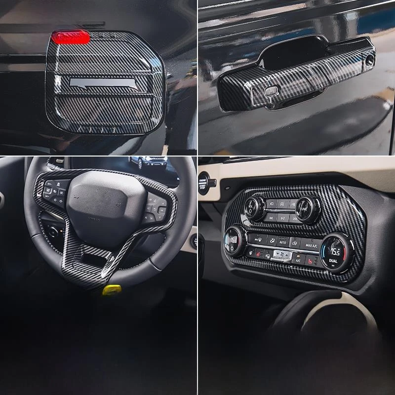 适用22-25款福特国产烈马Bronco改装方向盘排挡仪表碳纤内外装饰