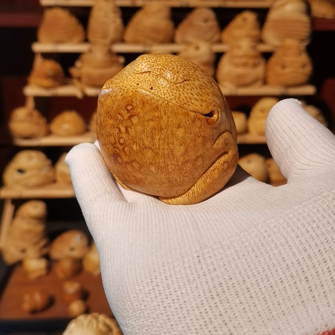 竹竹雕把件金蟾摆件配饰