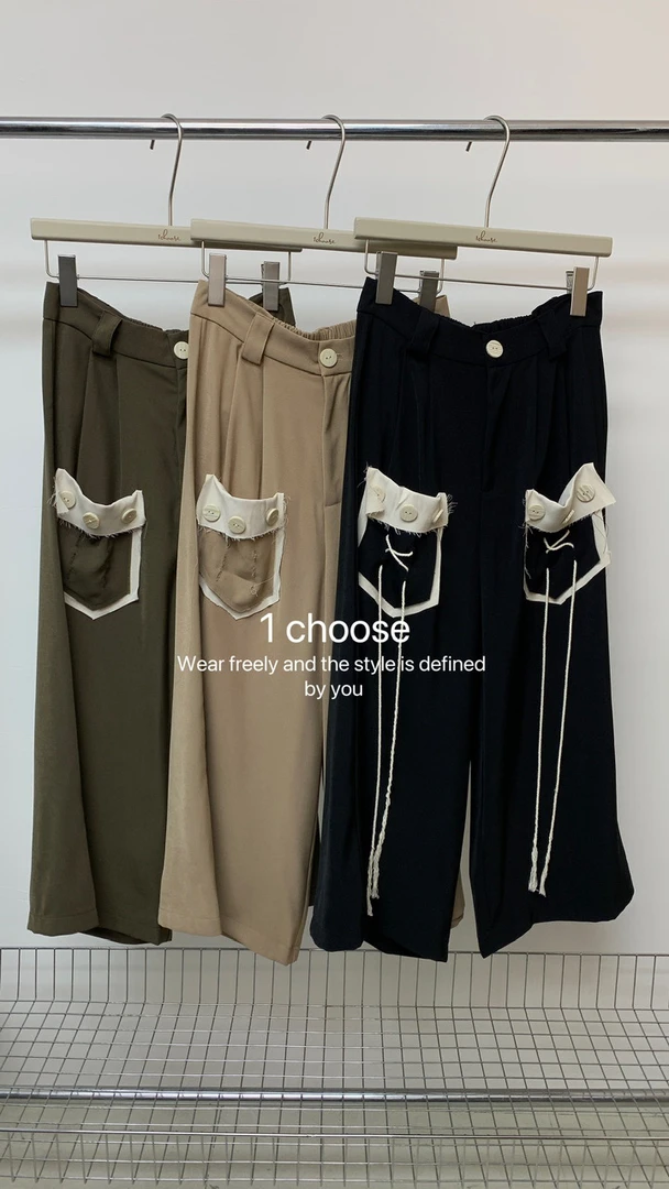 2025早春中性小众宽松古美拉德配色长裤