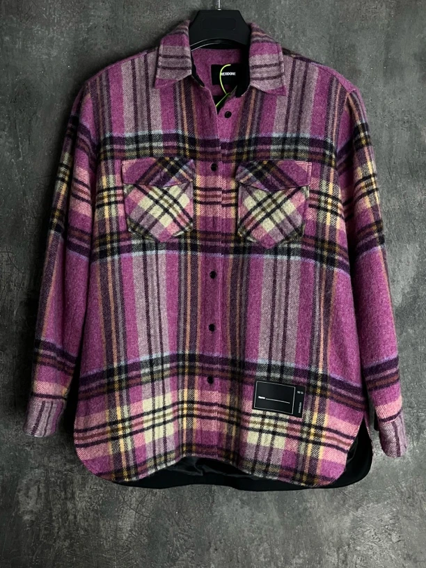 全新未使用 maje S码*1/Welldone粉色格子衬衫外套/03543