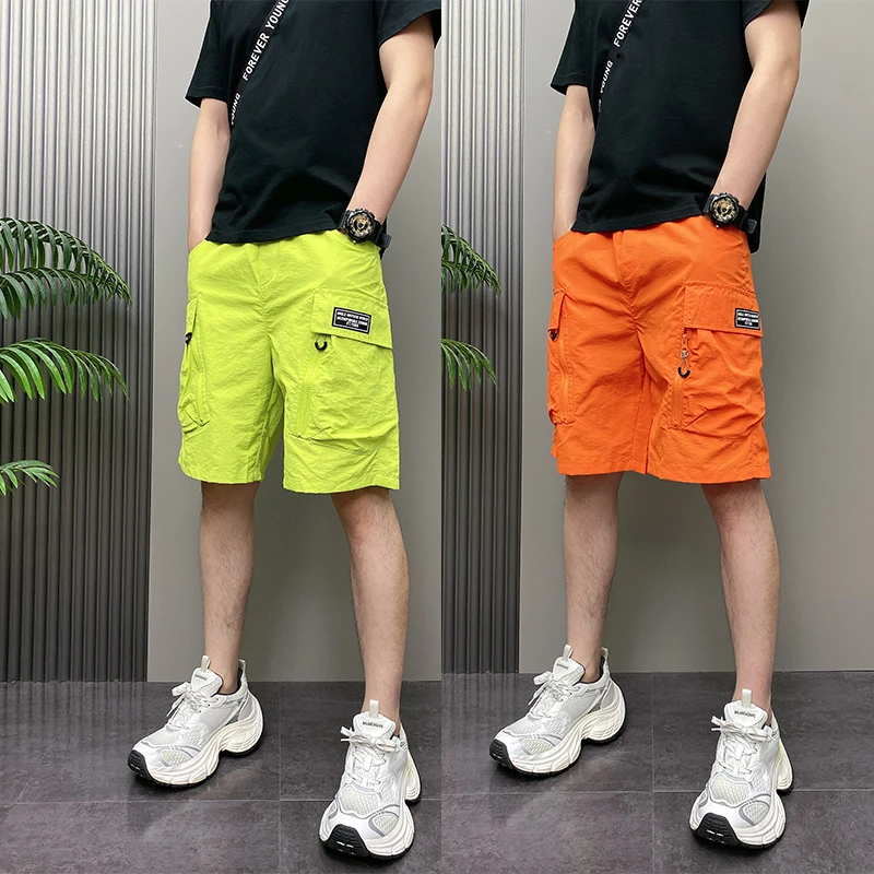 2025年夏季薄款潮牌韩版DOEA时尚青年男士五分沙滩高街休闲短裤子