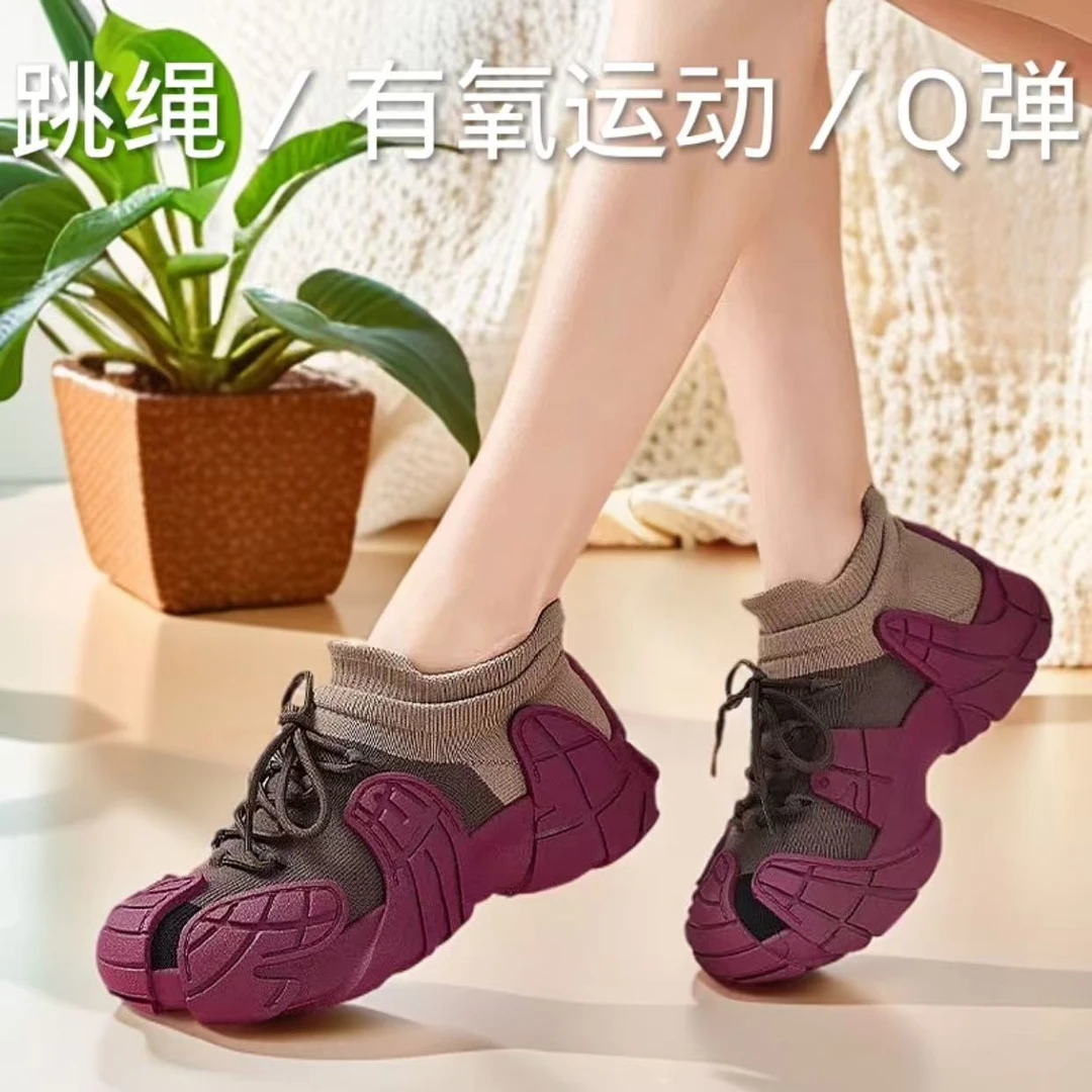赤足防滑女士女室内健身鞋透气轻便综训鞋软底跑步跳绳瑜伽鞋百搭