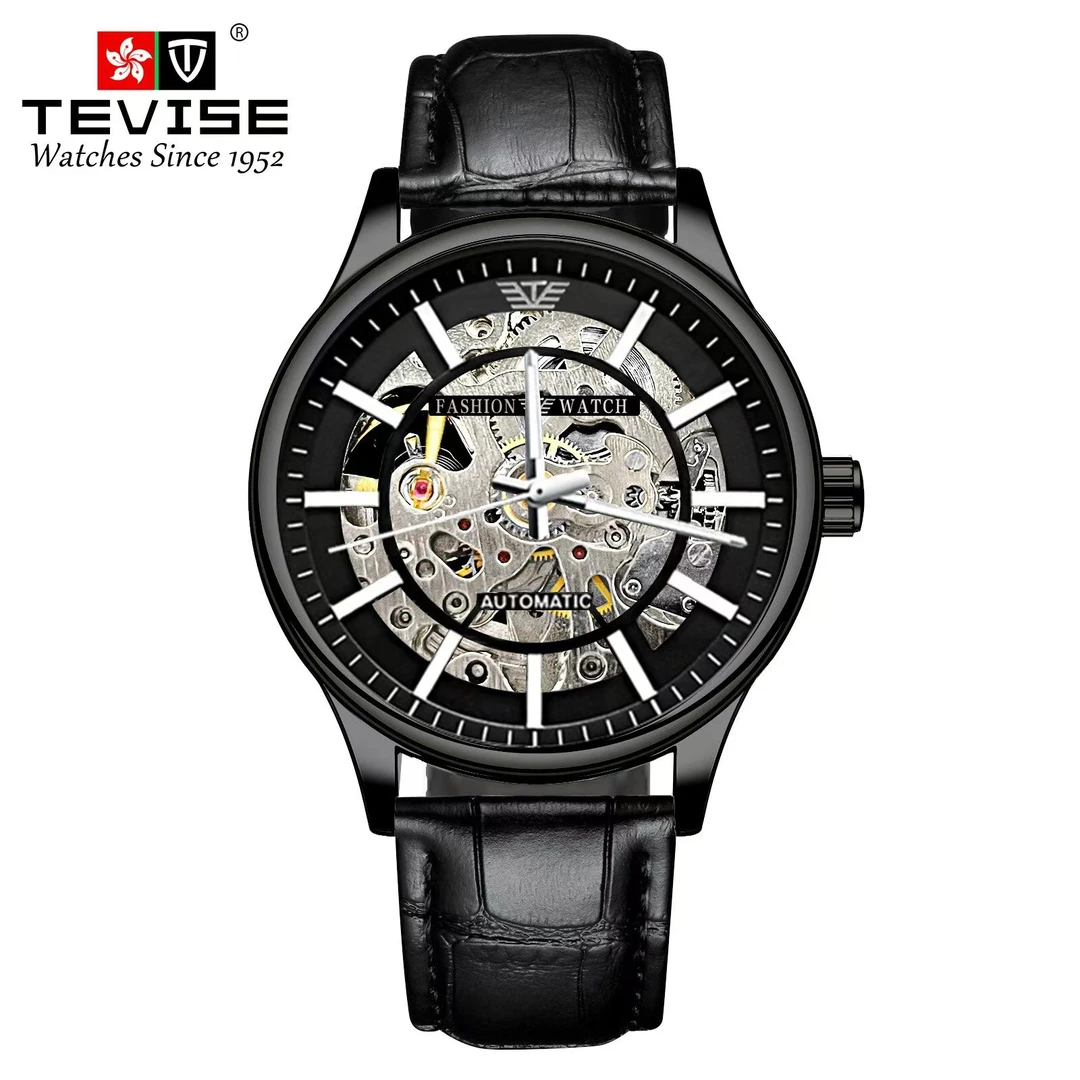 TEVISE黑武士-镂空时尚男士机械手表-FL