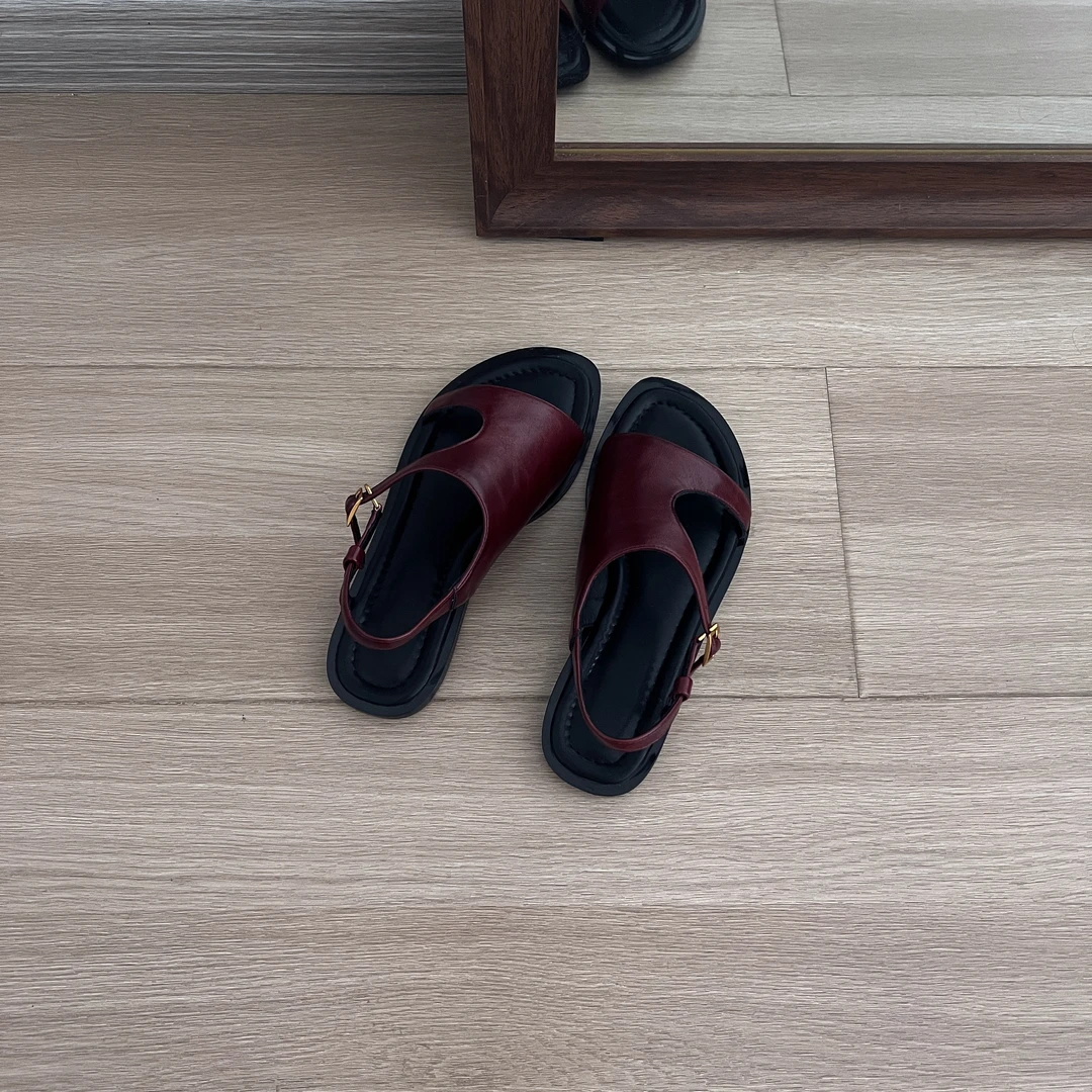 南十二巷·牛皮百搭小众鞋子女ins潮牌出游百搭复古罗马女凉鞋夏季