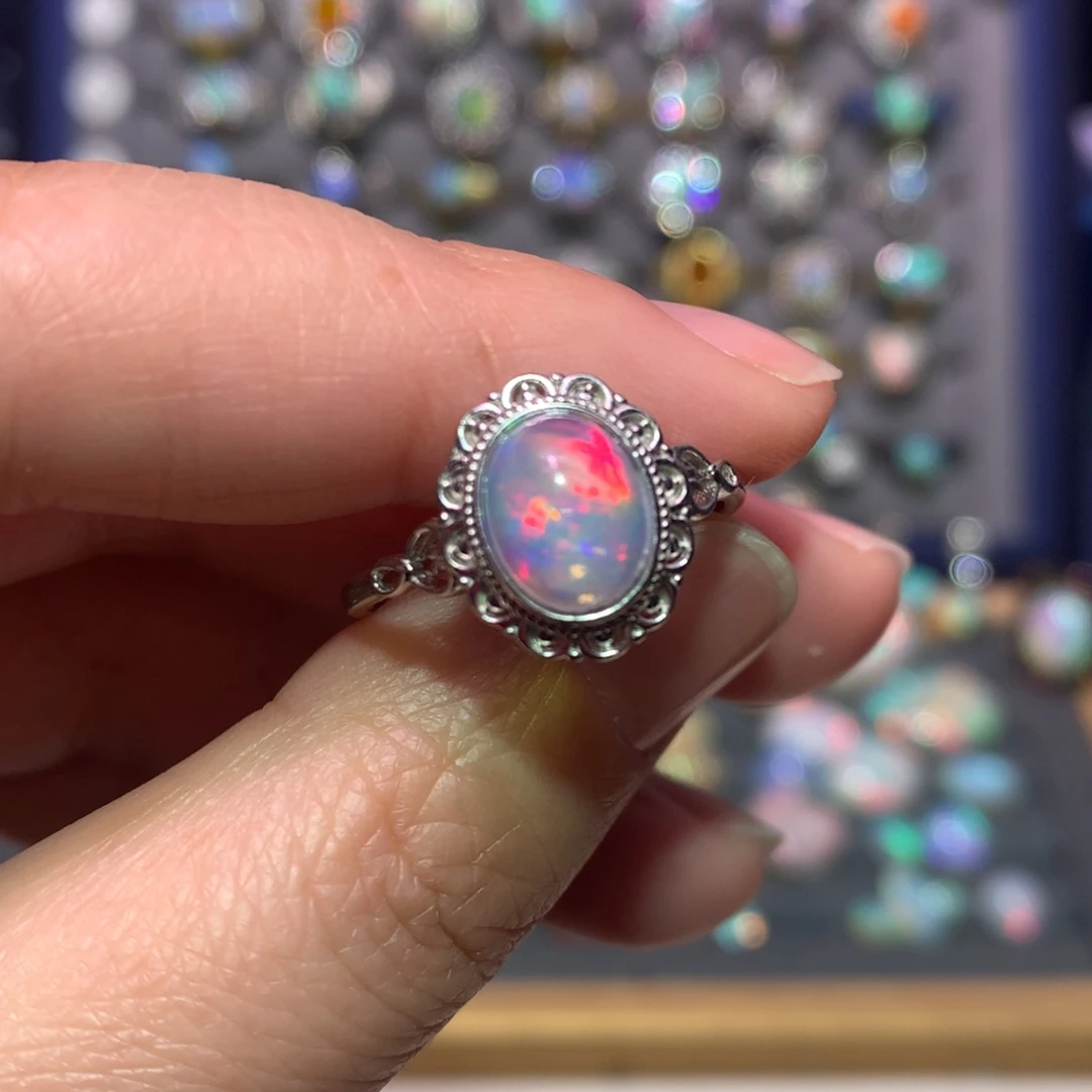 银S925镶嵌欧泊戒指款式