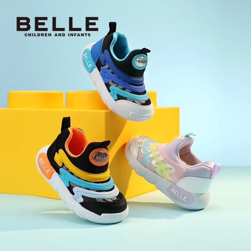 [呼吸毛毛虫]百丽童鞋春新款软底防踢春季防滑透气学步鞋CE8920