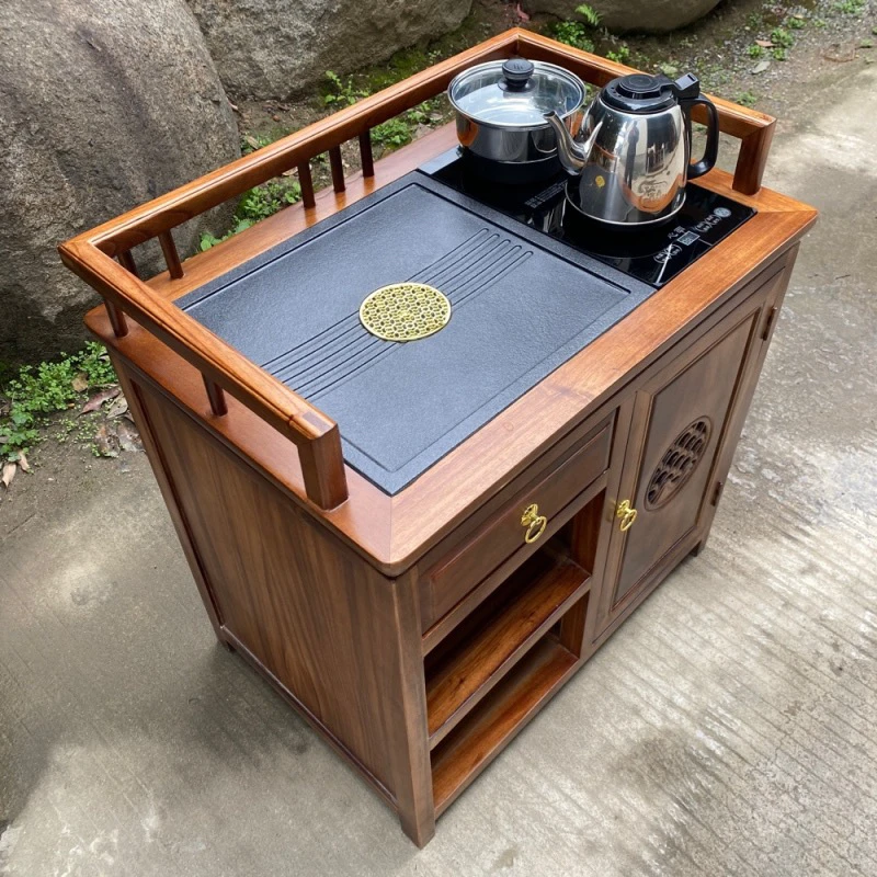 胡桃木雅典乌金石茶水柜70*48*73（不包邮）