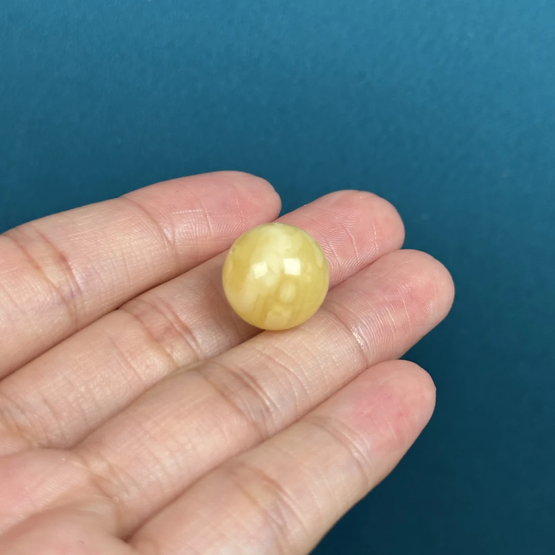 M7812天然蜜蜡妖花圆珠 14mm支持复检