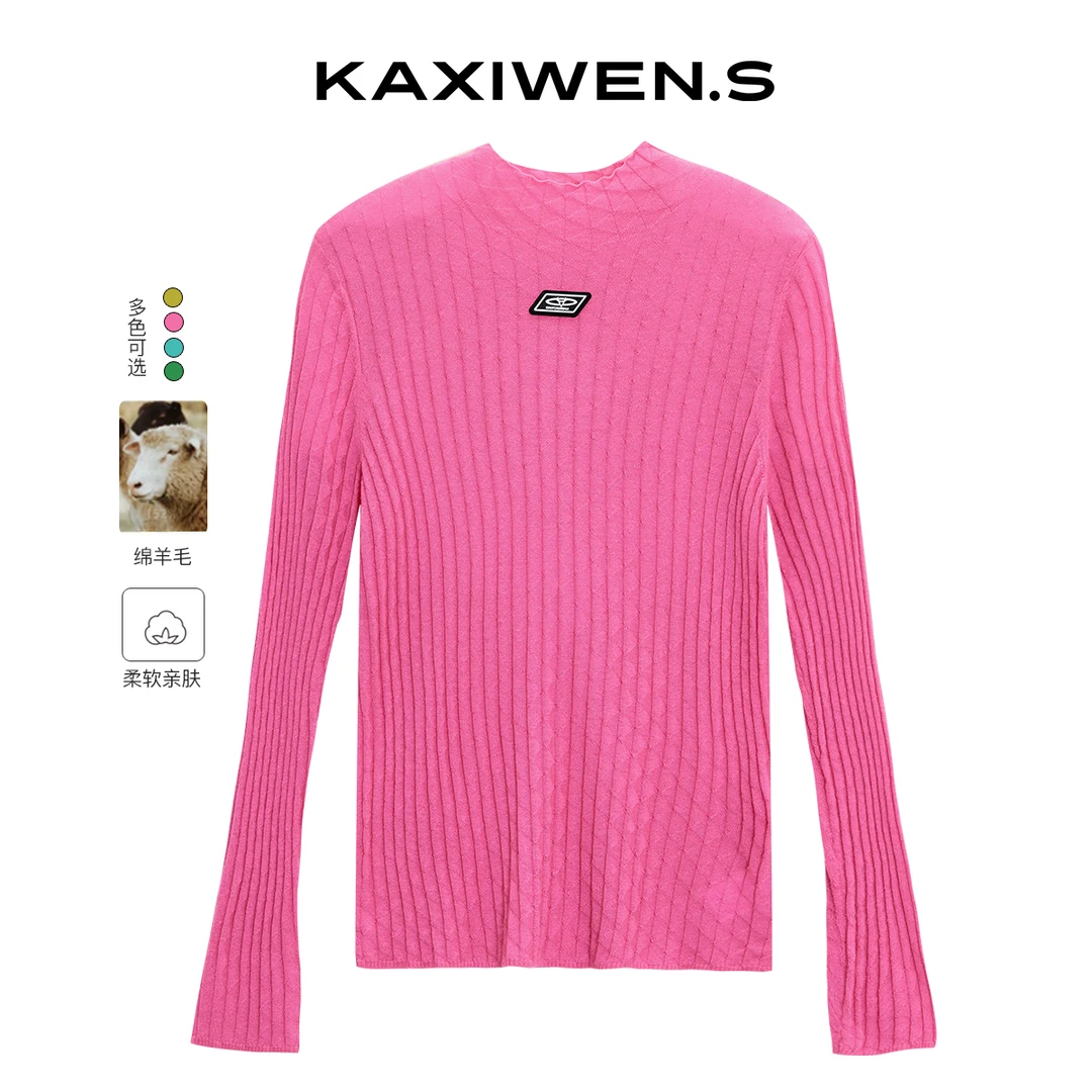 【女乔专属】修身内搭半高圆领羊毛针织衫X09AZE8519